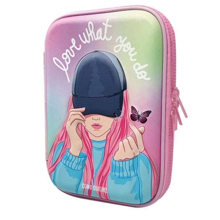 Cartuchera Escolar Mooving 2 pisos 2025 Como Quieres con Relieve Doble Eva Art.1514136